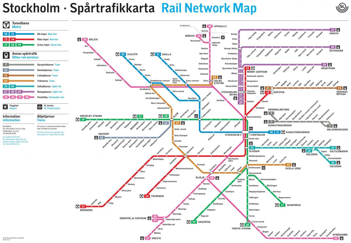 plan du métro de Stockholm