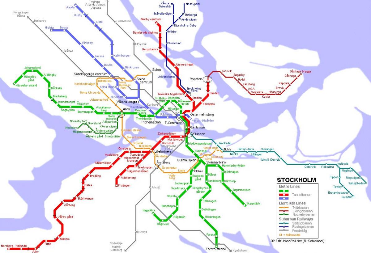 plan de métro de Stockholm