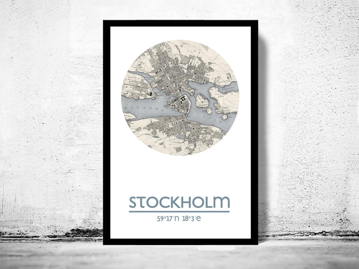 la carte de Stockholm, la carte affiche