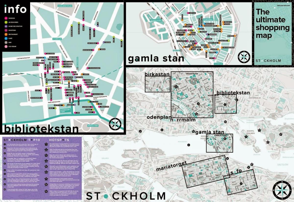 la carte de Stockholm shopping