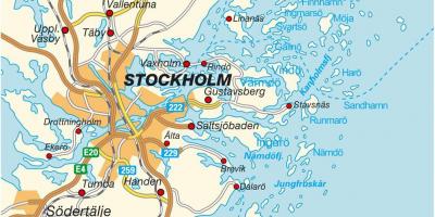 De Stockholm sur une carte