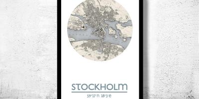 La carte de Stockholm, la carte affiche