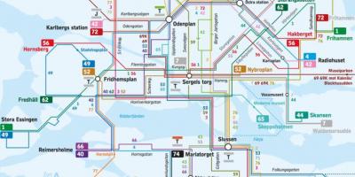 Stockholm lignes de bus de la carte
