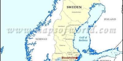 Stockholm dans la carte du monde