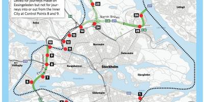 La carte de Stockholm congestion charge