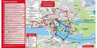 Stockholm rouge carte de bus