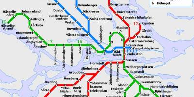 Les transports publics de Stockholm carte