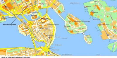 La carte de Stockholm, le terminal de croisière