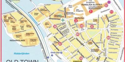 Carte de la vieille ville de Stockholm Suède