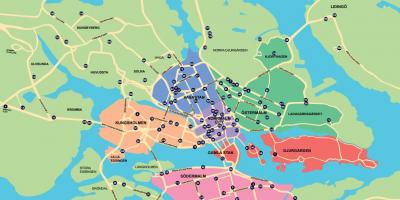 Carte de la ville à vélo la carte de Stockholm