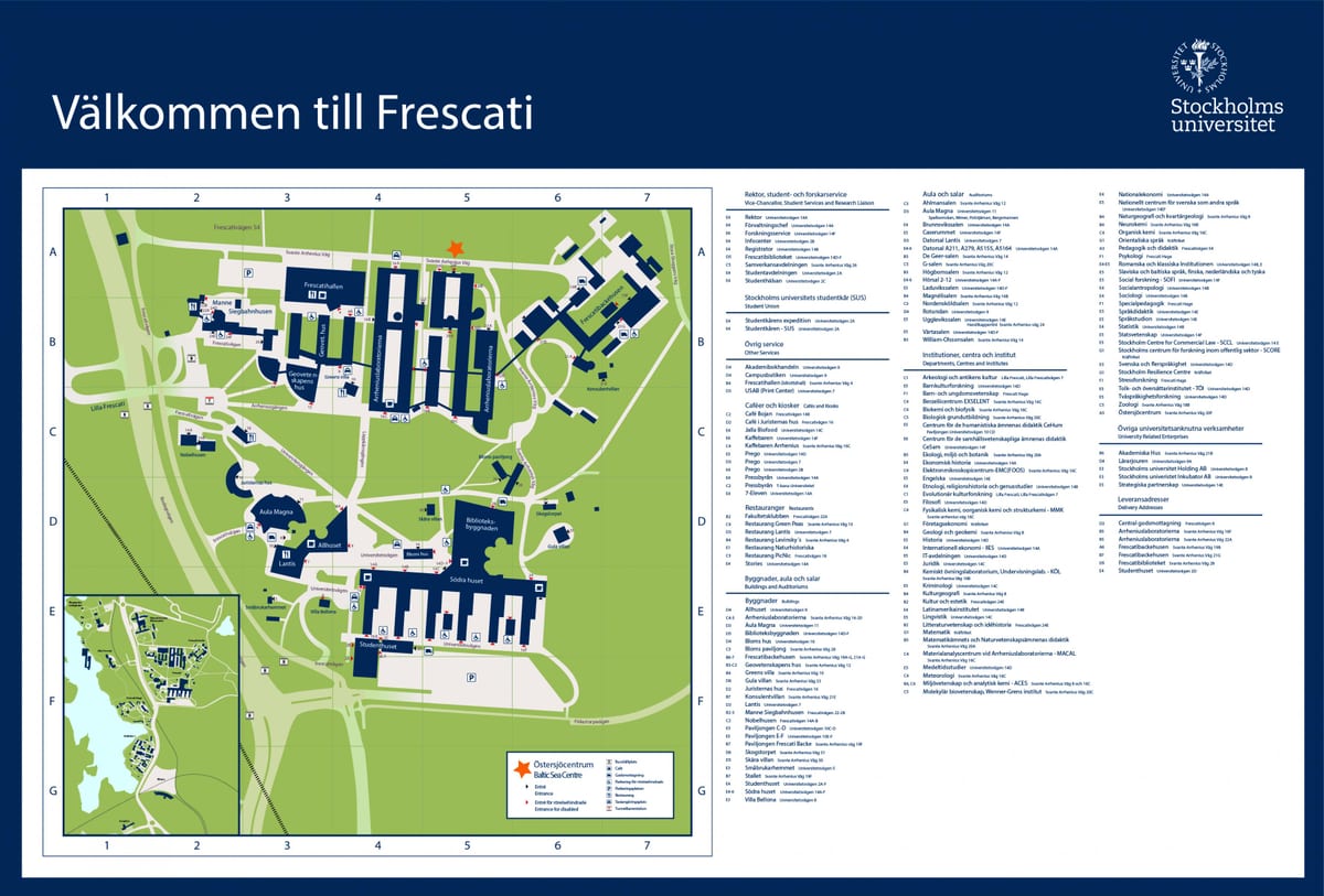 carte de l'université de Stockholm
