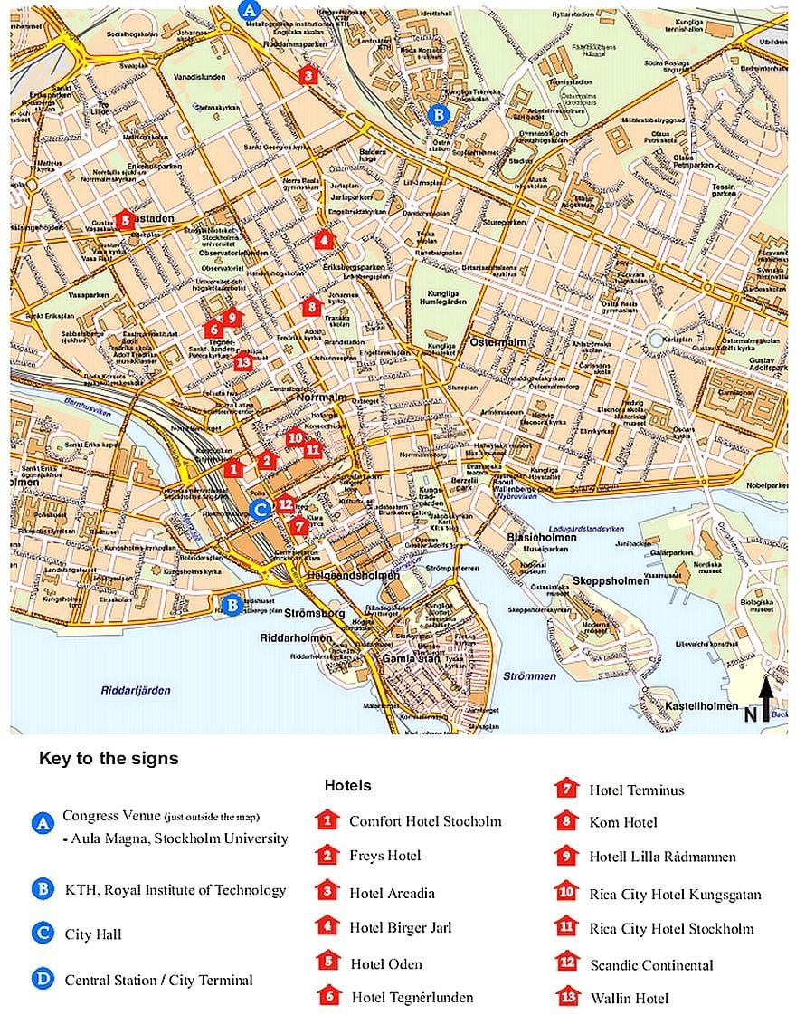 carte touristique de Stockholm, Suède