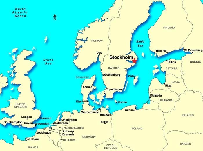 Stockholm carte de l'europe