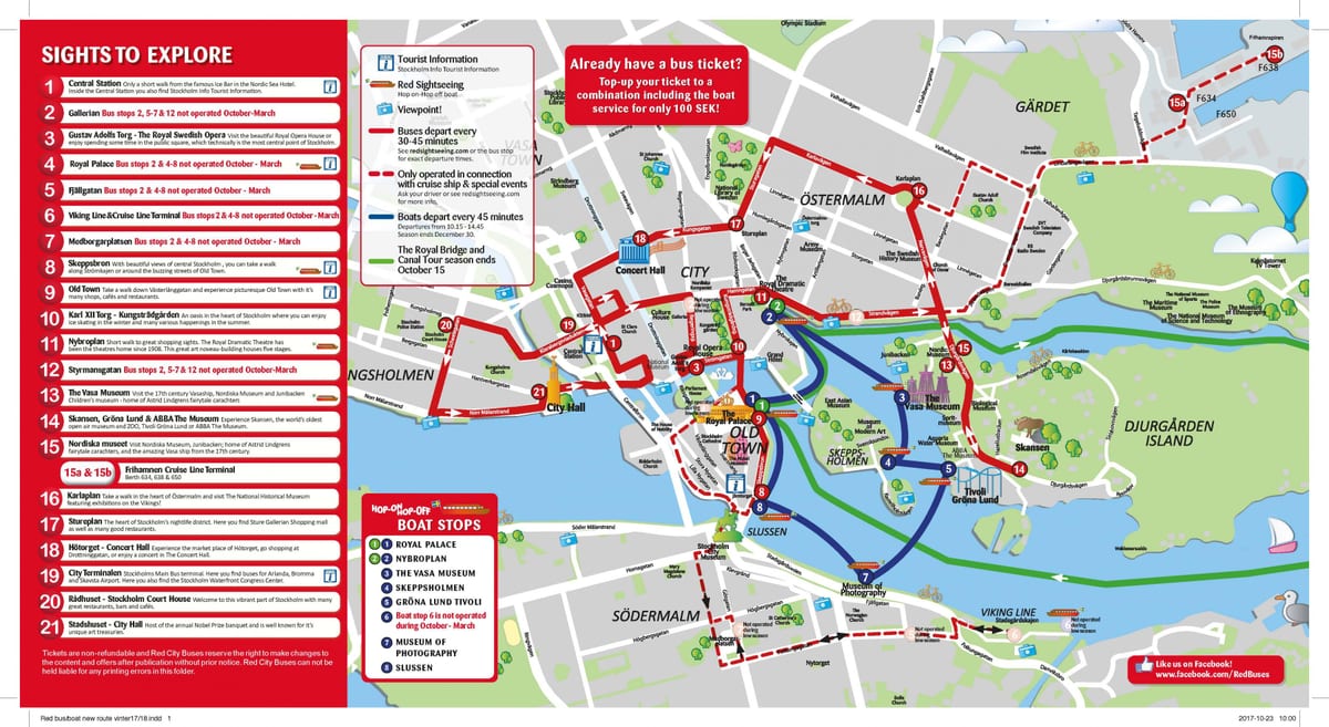 les lignes de bus de Stockholm carte
