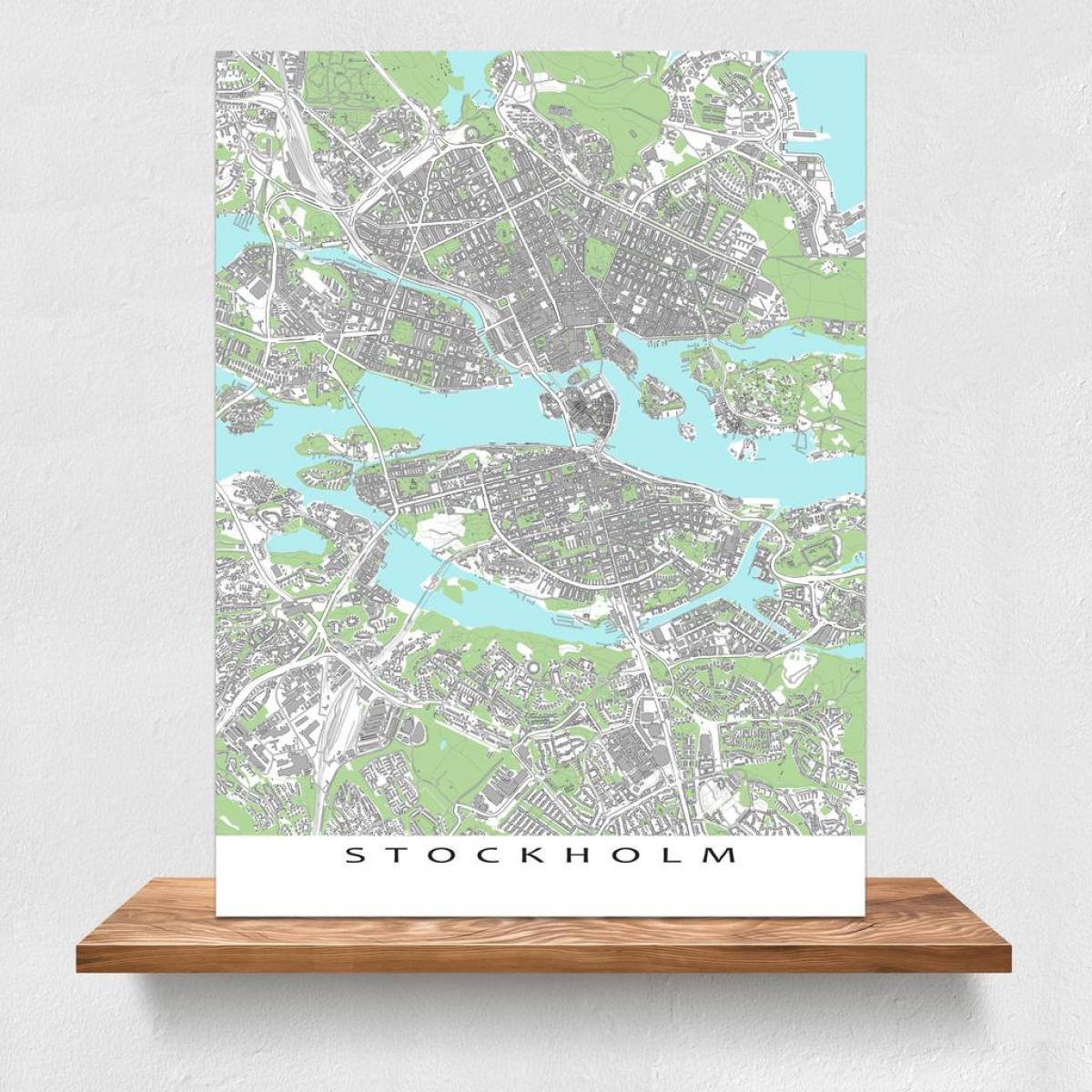 la carte de Stockholm, carte imprimer