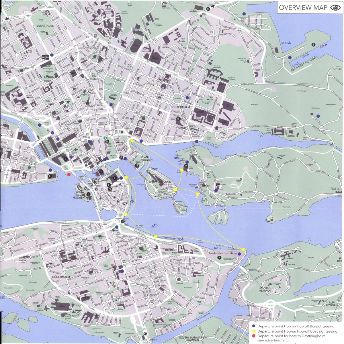 la carte de Stockholm centre