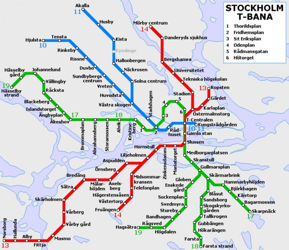 les transports publics de Stockholm carte