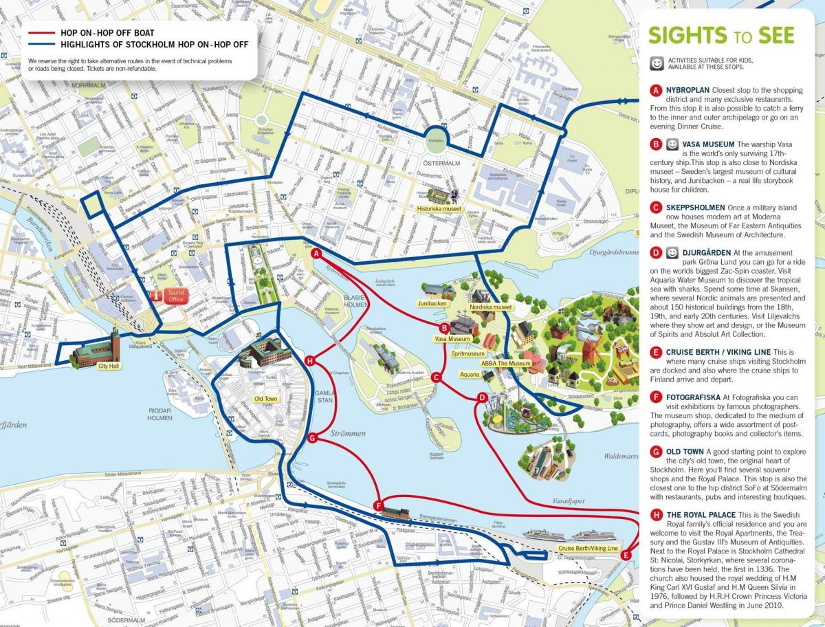 la carte de Stockholm port