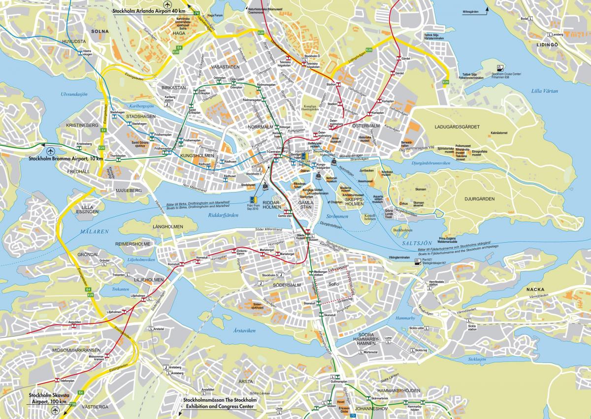 la carte de Stockholm, rue